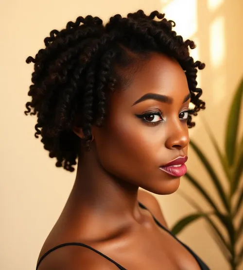 Crochet braid style, three-quarter view
